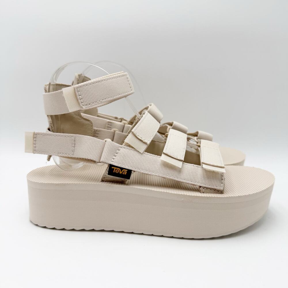 Teva Womens Mevia Flatform Sandals Size 9 M EU 40 Birch Beige EUC